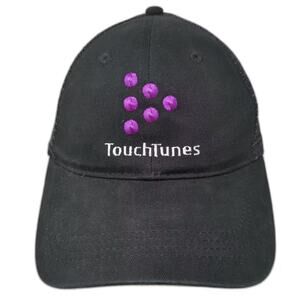 Cap America Trucker Hat Black Purple TouchTunes OS Snapback Mesh Embroidered